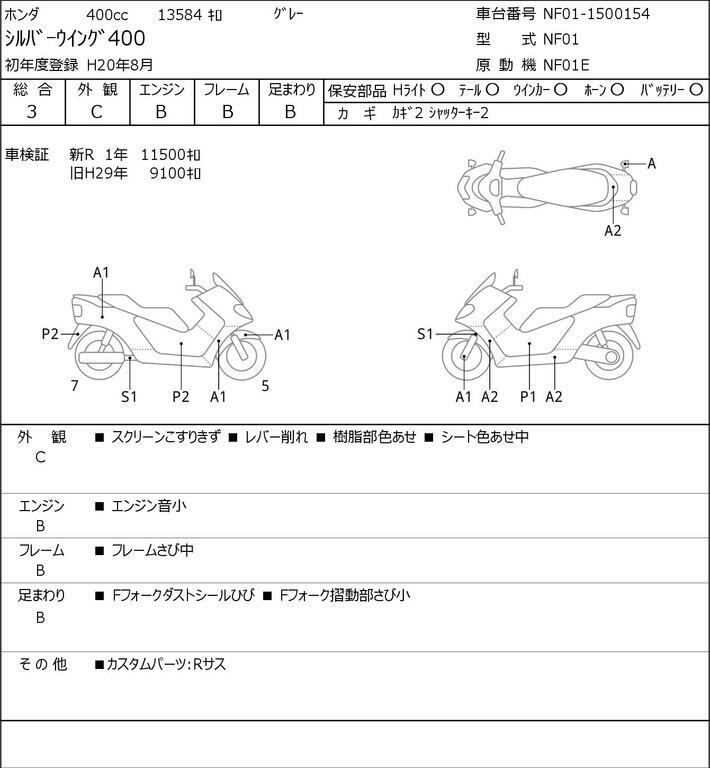 Продажа HONDA SILVER WING 400 2008 NF01 статистика — MotoBAY.SU